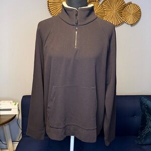 James Perse Quarter-Zip Sherpa Collar Pull-Over Sweater size 3 / Large